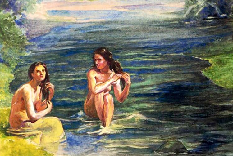 La Farge. Women bathing in Papara river.1891