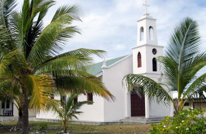 Nouvelle église de Hititake de l'atoll d'Amanu