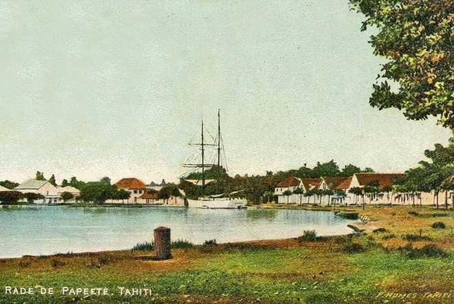 La rade de Papeete en 1902. Photo F. Homes
