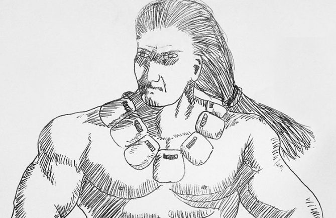 Munanui, le roi géant de Hao dessiné par Daniel Akeou