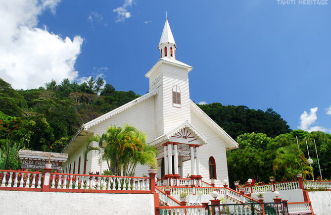 Temple de Pueu de l'église protestante maohi. © Tahiti Heritage