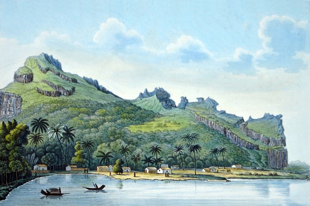 Maupiti, l'île sauvegardée Dessin Isidore Duperrey 1826