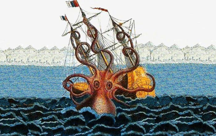 Calmar géant, d'après un ex-voto de 1810 Pierre Dénys de Montfort