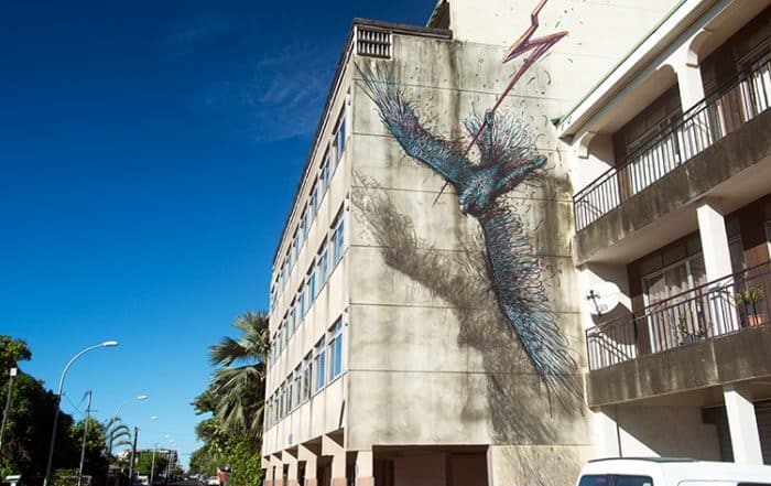 Street art, oiseau à Papeete.