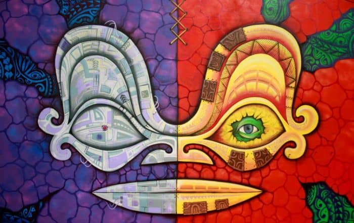 Fresque de Ia mana te nunaa à Papeete. HTJ Designs