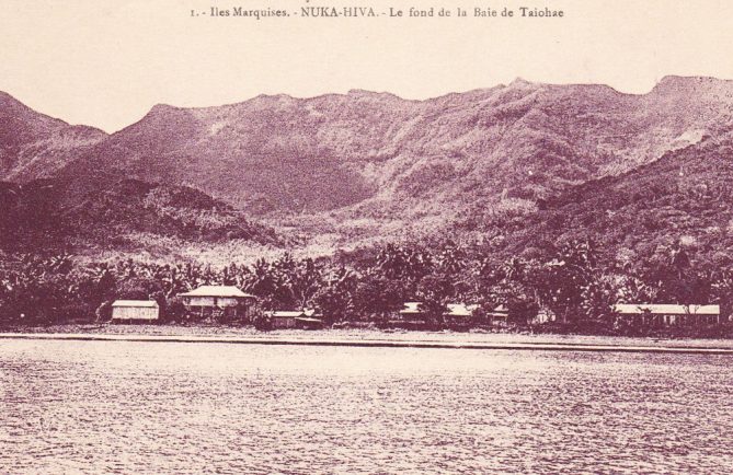 Baie de Taihoae à Niku Hiva vers 1930