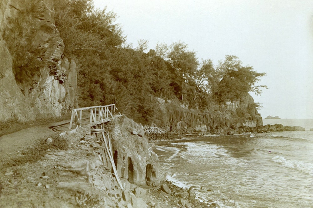 Pont, cote Nord de Tahiti en 1896. Photo Arthur Baessler. Coll. eMuseumPlus