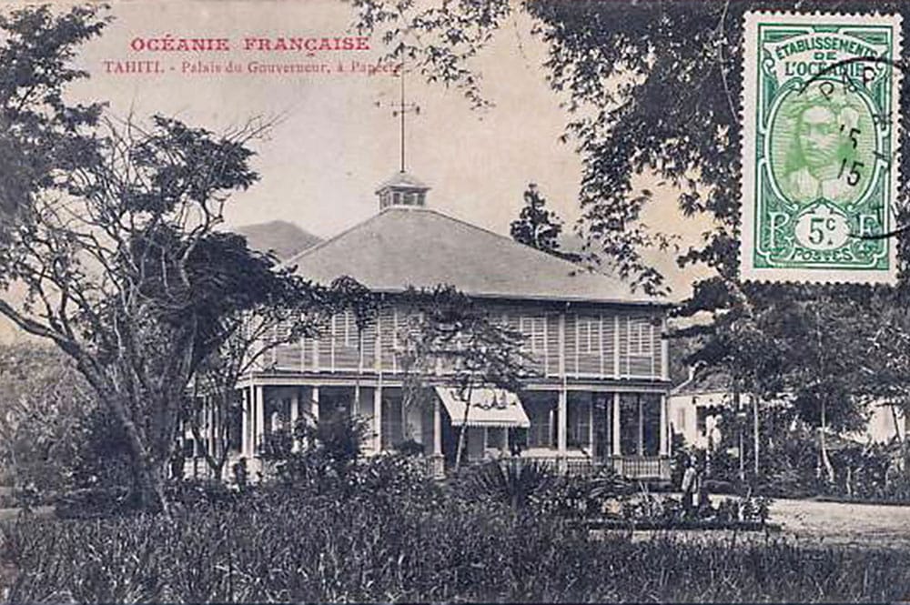 Hôtel du gouvernement ou Palais du Gouverneur à Papeete en 1915. Photo Homes
