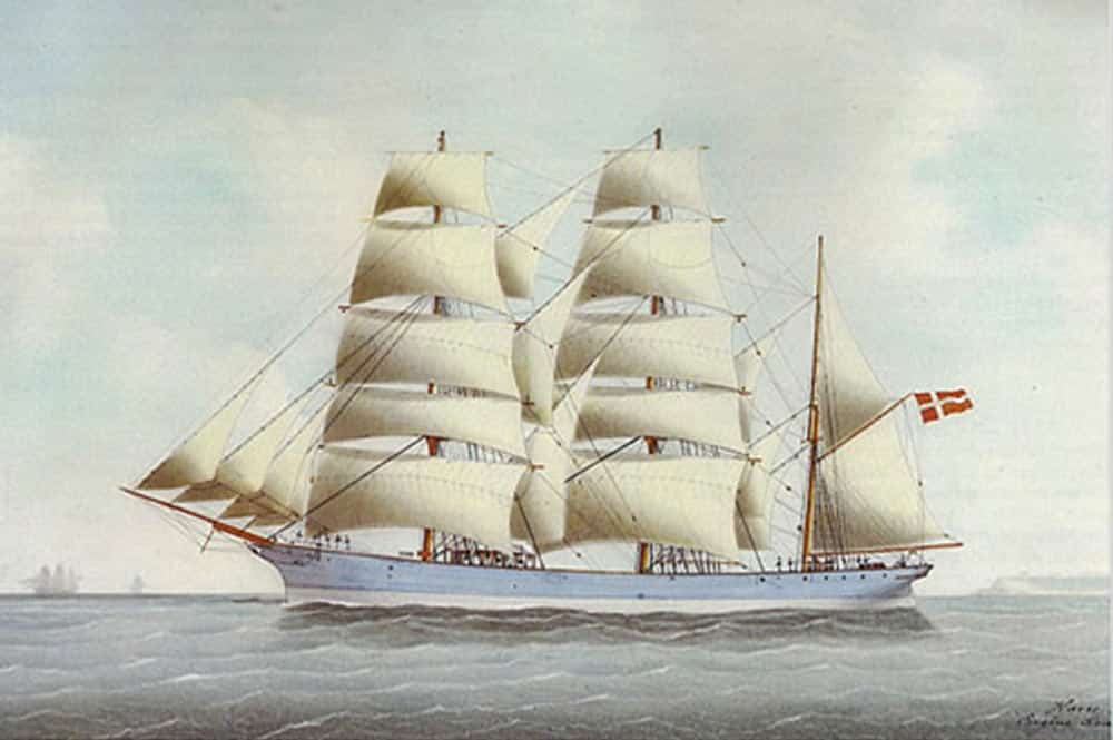 Le navire Nordby. Illustration Eugène Grandin 1890