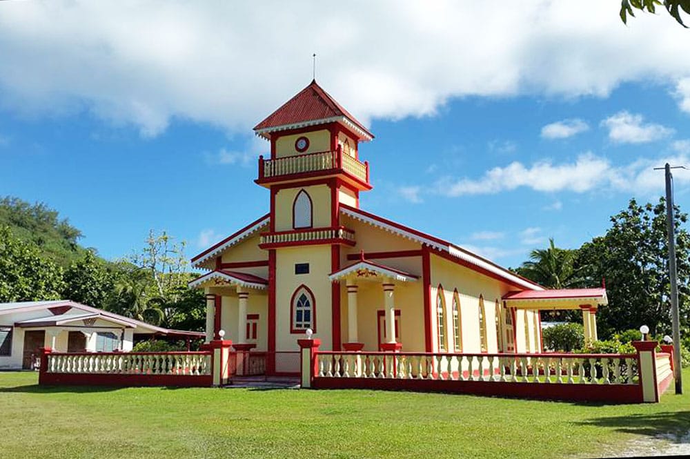 Temple du village de Taora O Mere à Maiao. Photo Chantal Alexandre Tahiti iti