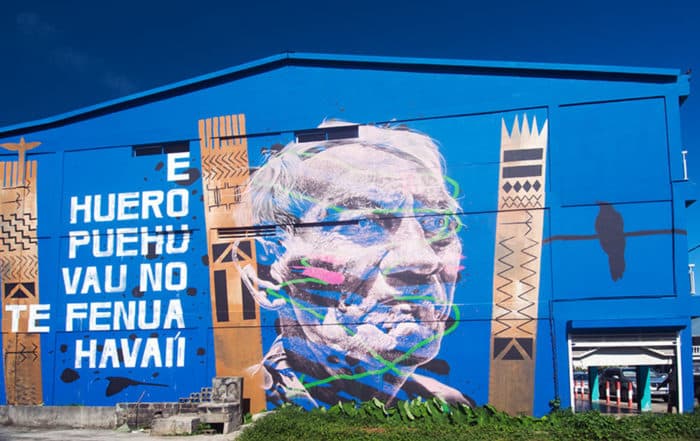 Street Art, portrait du navigateur Viliamu Tupaia par Askew, Raiatea