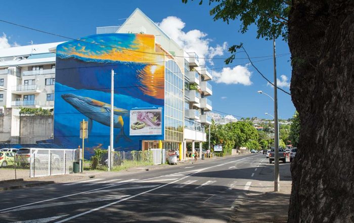 Street Art, la baleine de Paofai. Photo Tahiti Heritage
