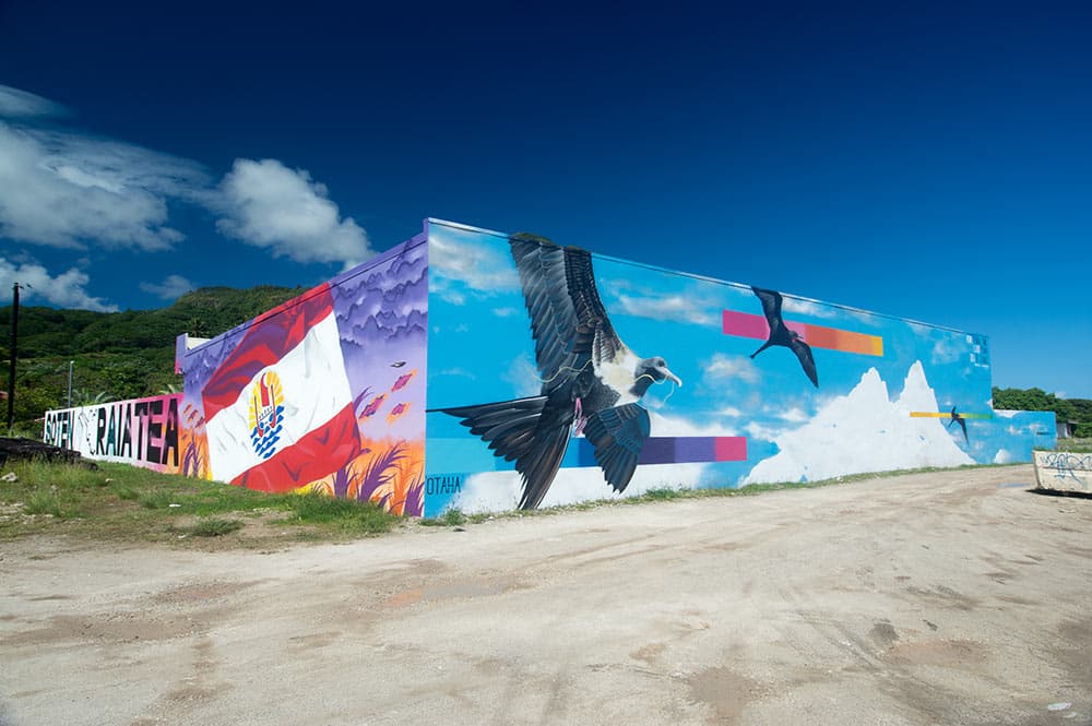 Street art, le drapeau polynésien de Soten à Raiatea